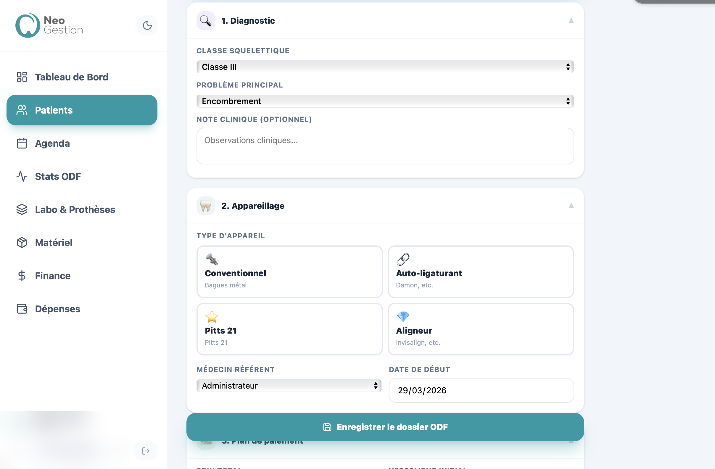 Dossier patient NeoGestion
